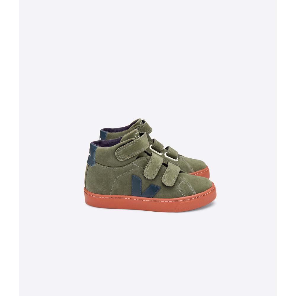 Kids\' Veja ESPLAR MID SUEDE High Tops Olive | ZA 694XYU